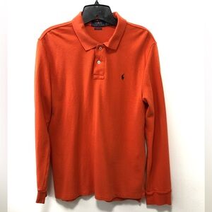 Polo Ralph Lauren long sleeve polo shirt, orange, size Big Boy XL (18-20).